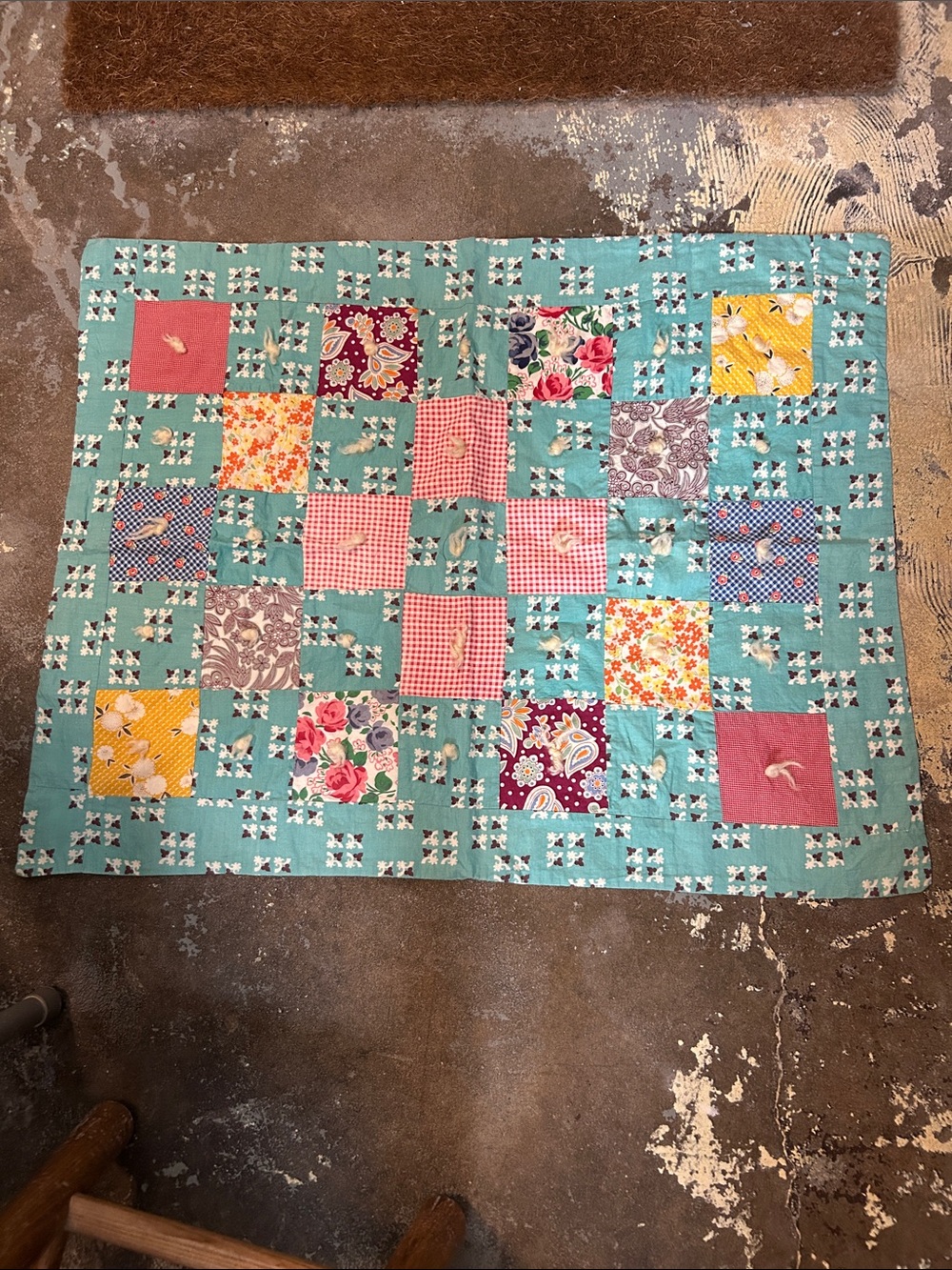 Large Antique Patchwork Square